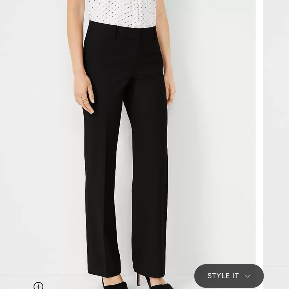 Ann Taylor, The Trouser Pant In Seasonless Stretch - Curvy Fit, Black, Size 14